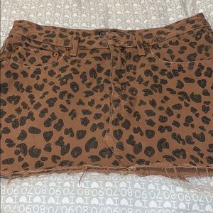 Abercrombie leopard/cheetah print denim skirt